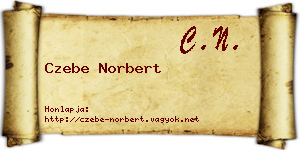 Czebe Norbert névjegykártya