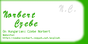 norbert czebe business card